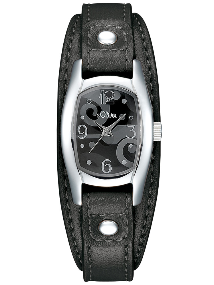 s.Oliver SO-1306-LQ Damen-Armbanduhr schwarz