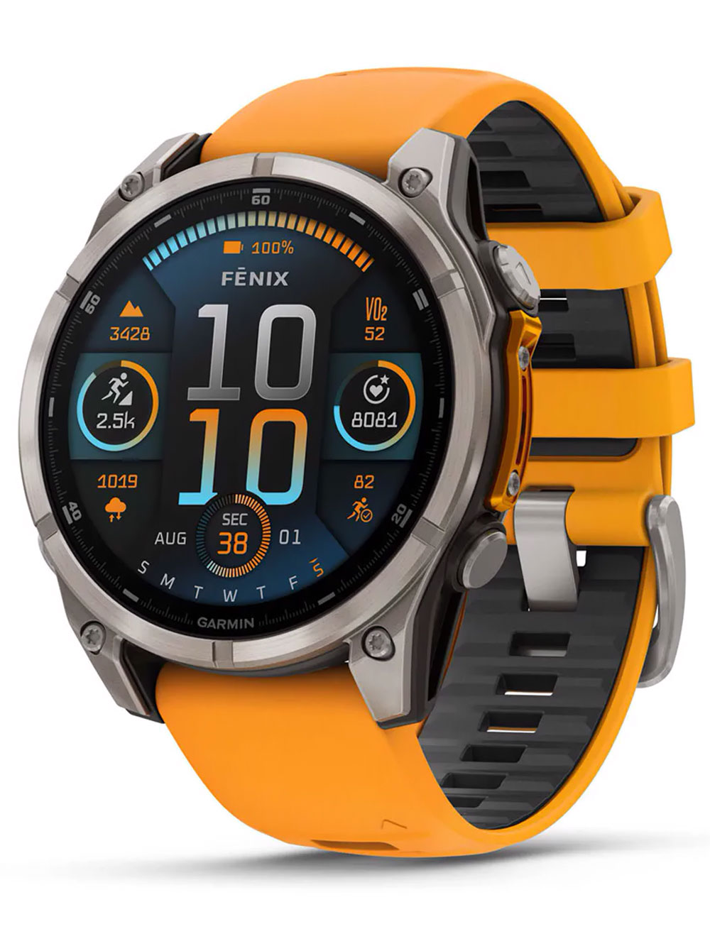 0753759338084 - 010-02904-11 Herrenuhr fenix 8 AMOLED Saphirglas Silikonband 47mm 10ATM