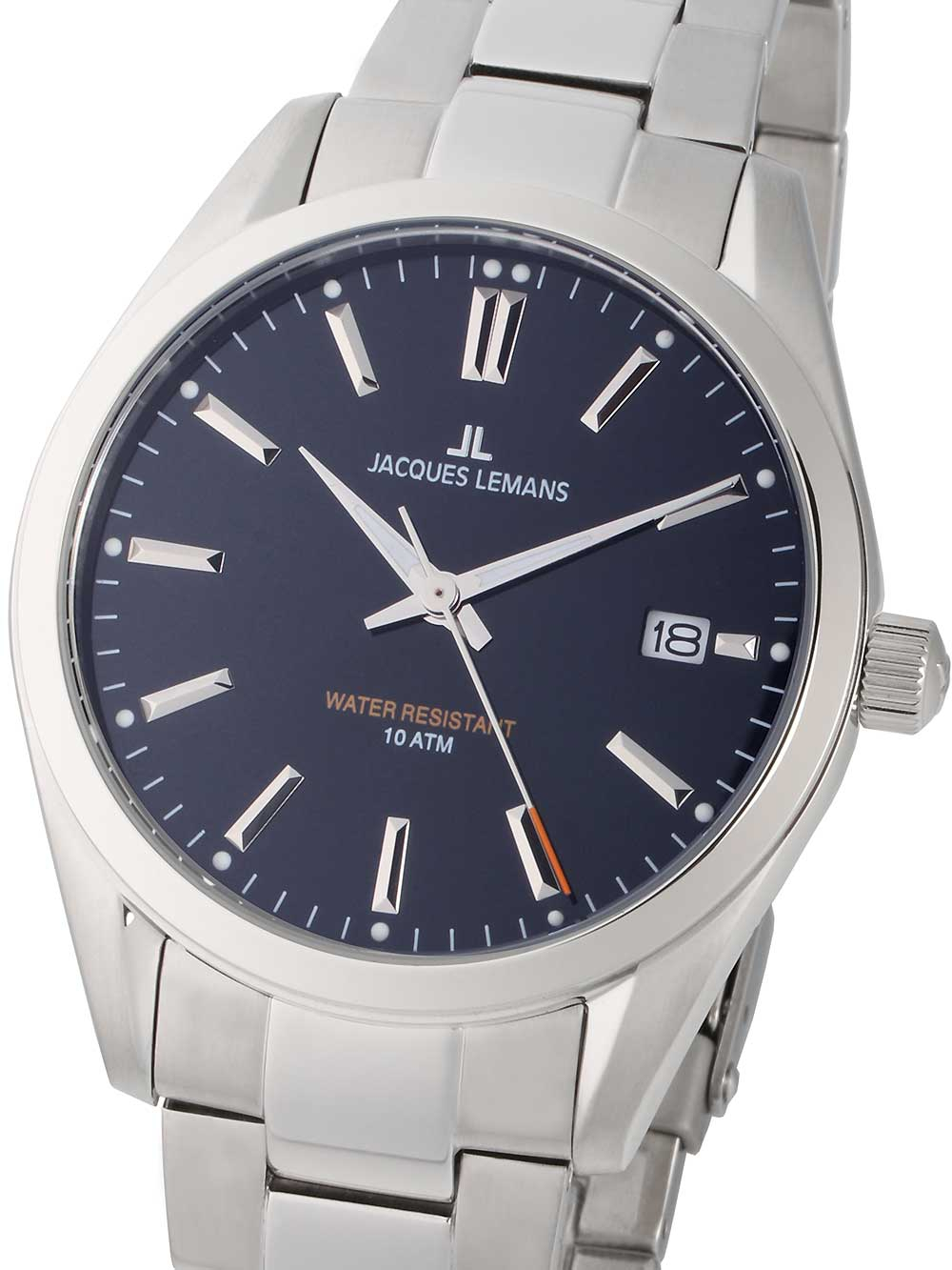 4040662136873 - JACQUES LEMANS Herrenuhr Derby 1-1859G silber