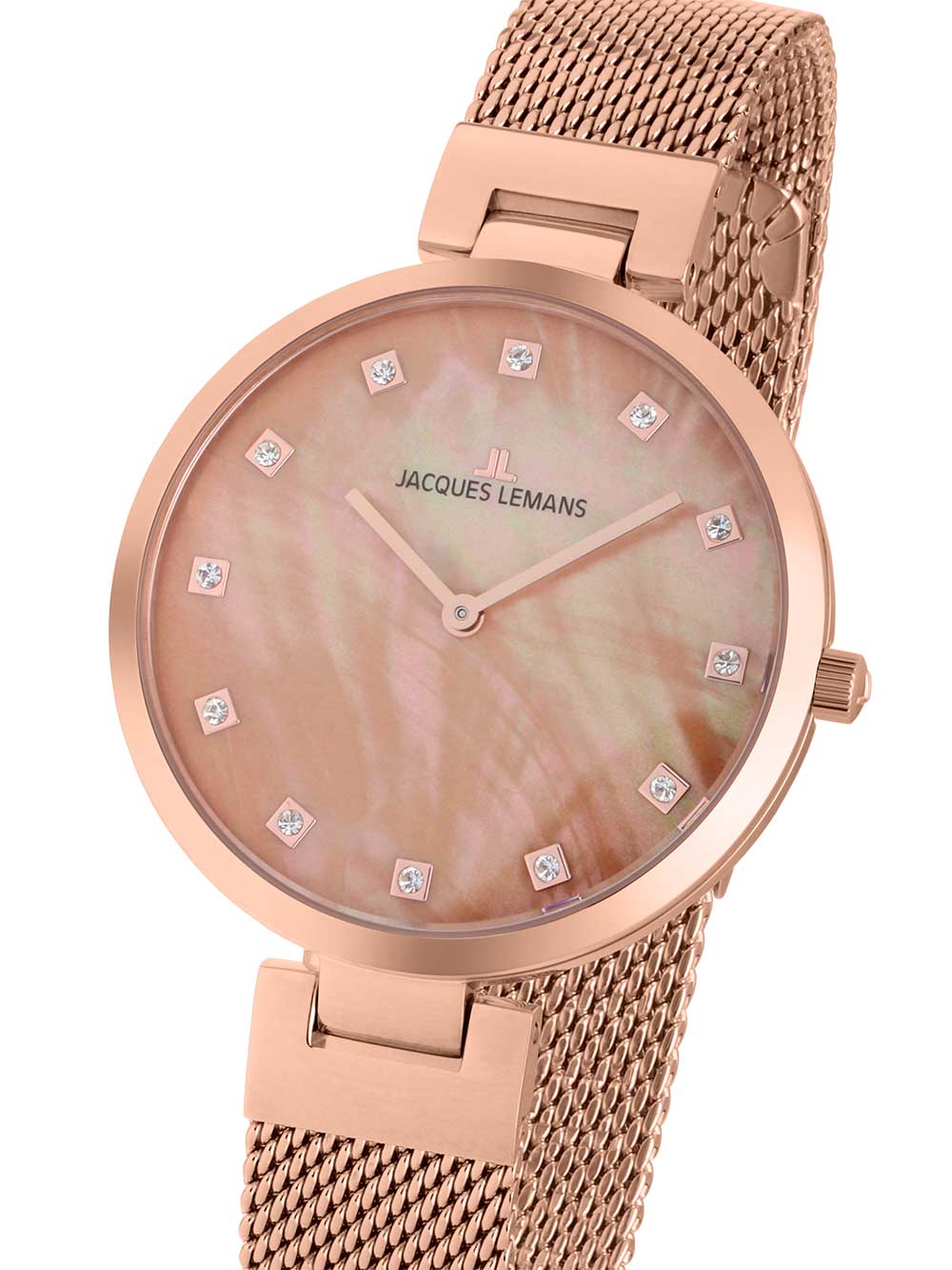 4040662137863 - Quarzuhr JACQUES LEMANS Milano 1-2001H Armbanduhren rosegold (roségoldfarben) Damen Quarzuhren Armbanduhr Damenuhr Perlmutt-Zifferblatt