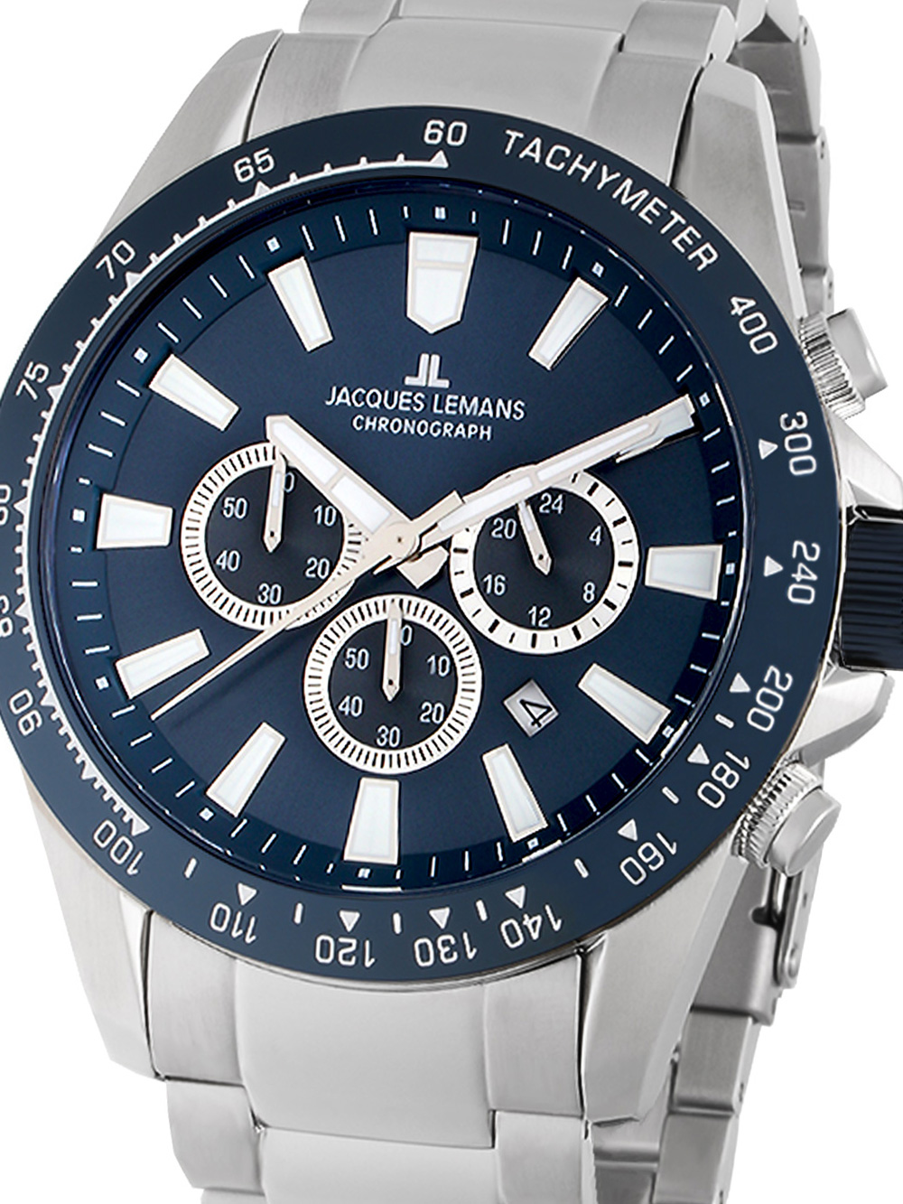 4040662175452 - Chronograph JACQUES LEMANS Liverpool 1-2140F Armbanduhren blau (silberfarben) Herren Quarzuhren Quarzuhr Armbanduhr Herrenuhr Datum Stoppfunktion