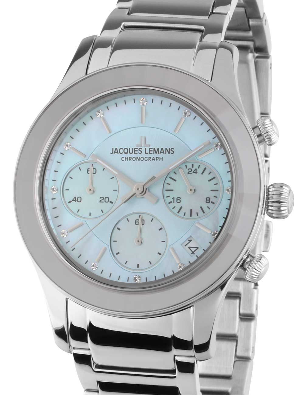 Jacques Lemans 1-2151K Venice Damenuhr Chronograph 38mm 5ATM