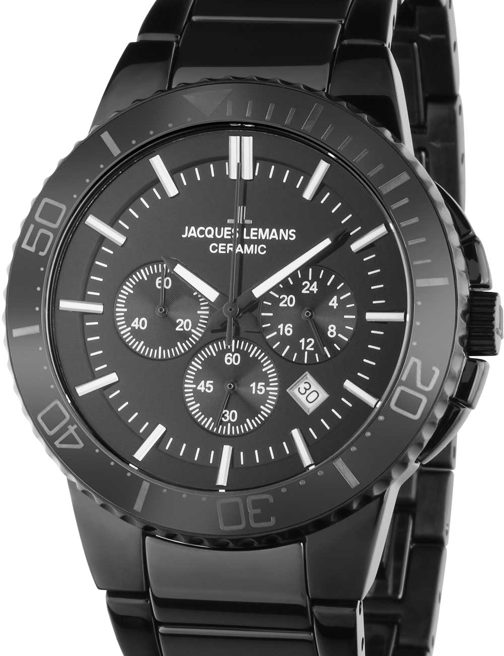 Jacques Lemans 1-2166B Colmar Ceramic Herren Chronograph 43mm