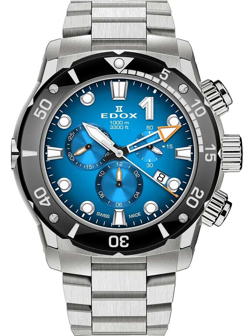 Edox 10242-TINM-BUIDN CO-1 Chronograph Herrenuhr 45mm 100ATM