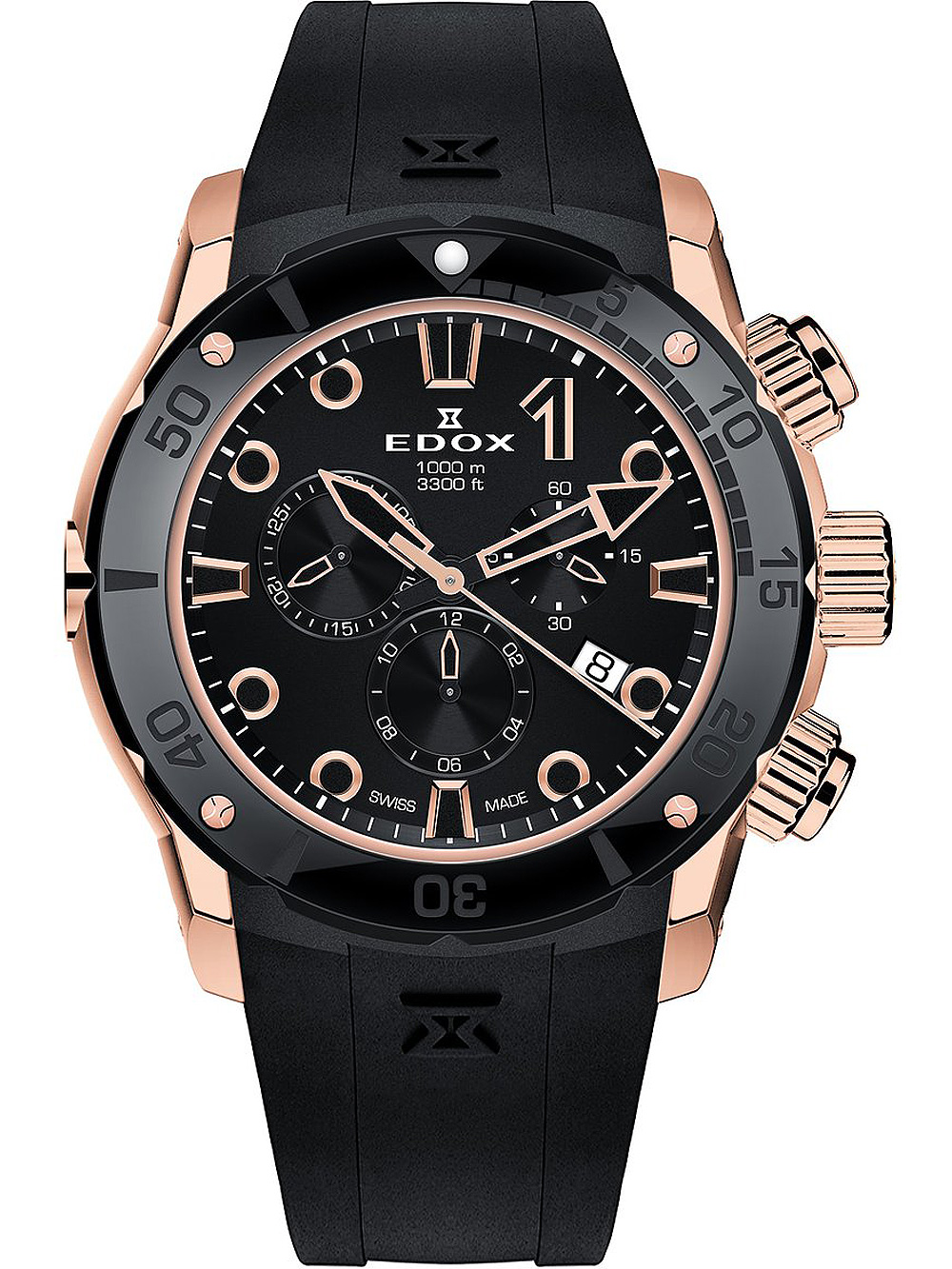 Edox 10242-TINR-NIR CO-1 Chronograph Herrenuhr 45mm 100ATM