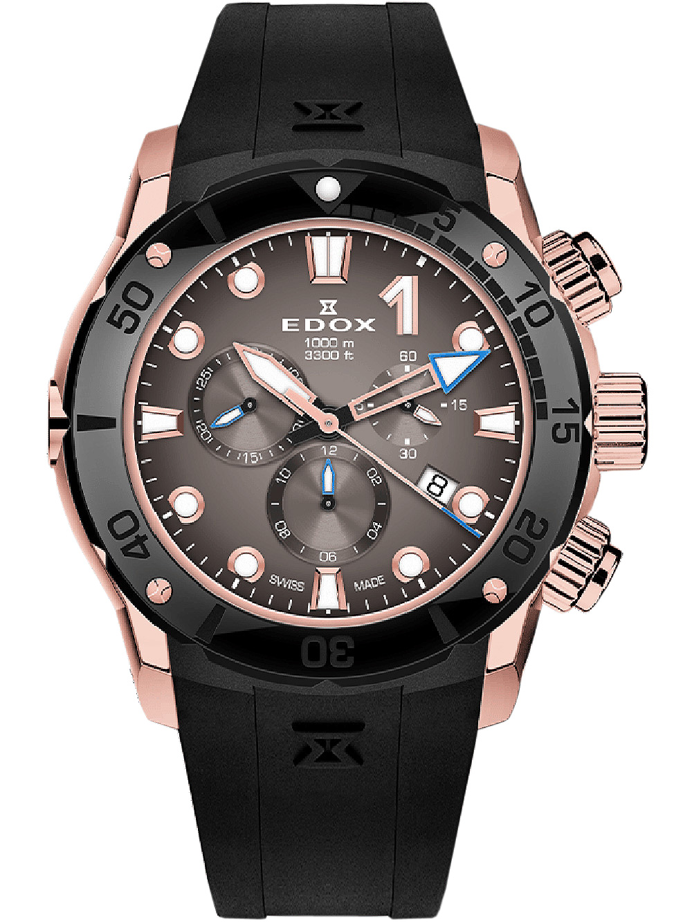 Edox 10242-TINRCA-BRDR Chronograph Herrenuhr Titanium 45mm 100ATM