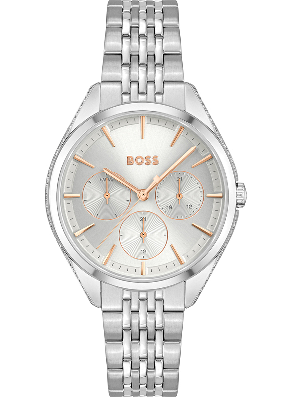 7613272467865 - Multifunktionsuhr BOSS Saya 1502640 Armbanduhren silberfarben Damen Quarzuhren