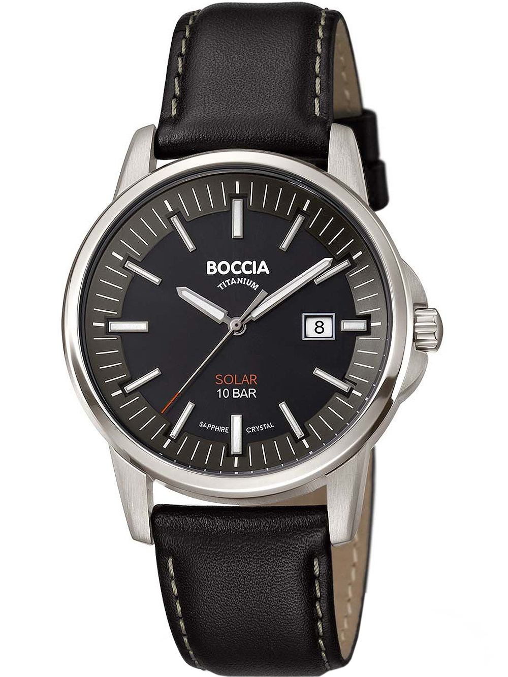 Boccia 3643-02 Herrenuhr Solar Titanium 39mm 10ATM