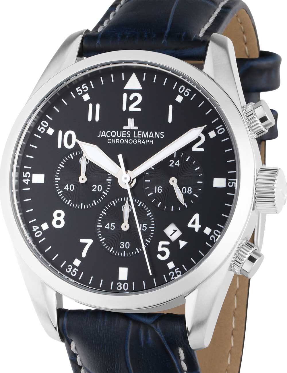 4040662170556 - Chronograph JACQUES LEMANS Barcelona 42-2B Armbanduhren blau (dunkelblau) Herren Quarzuhren Quarzuhr Armbanduhr Herrenuhr Datum Stoppfunktion