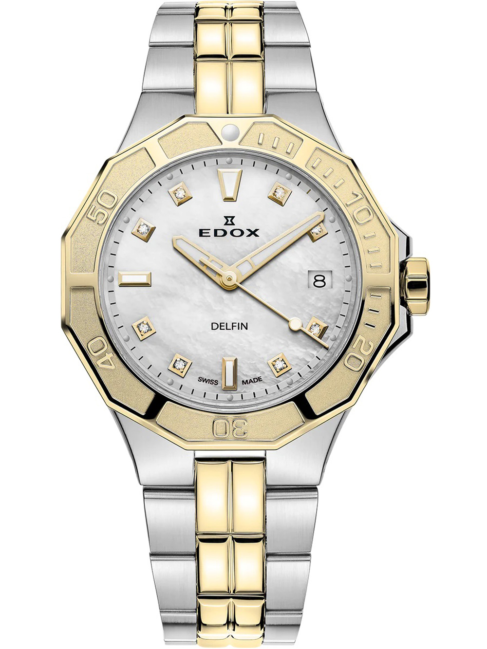 Edox 53020-357JM-NADD Delfin Diver Damenuhr 38mm 20ATM