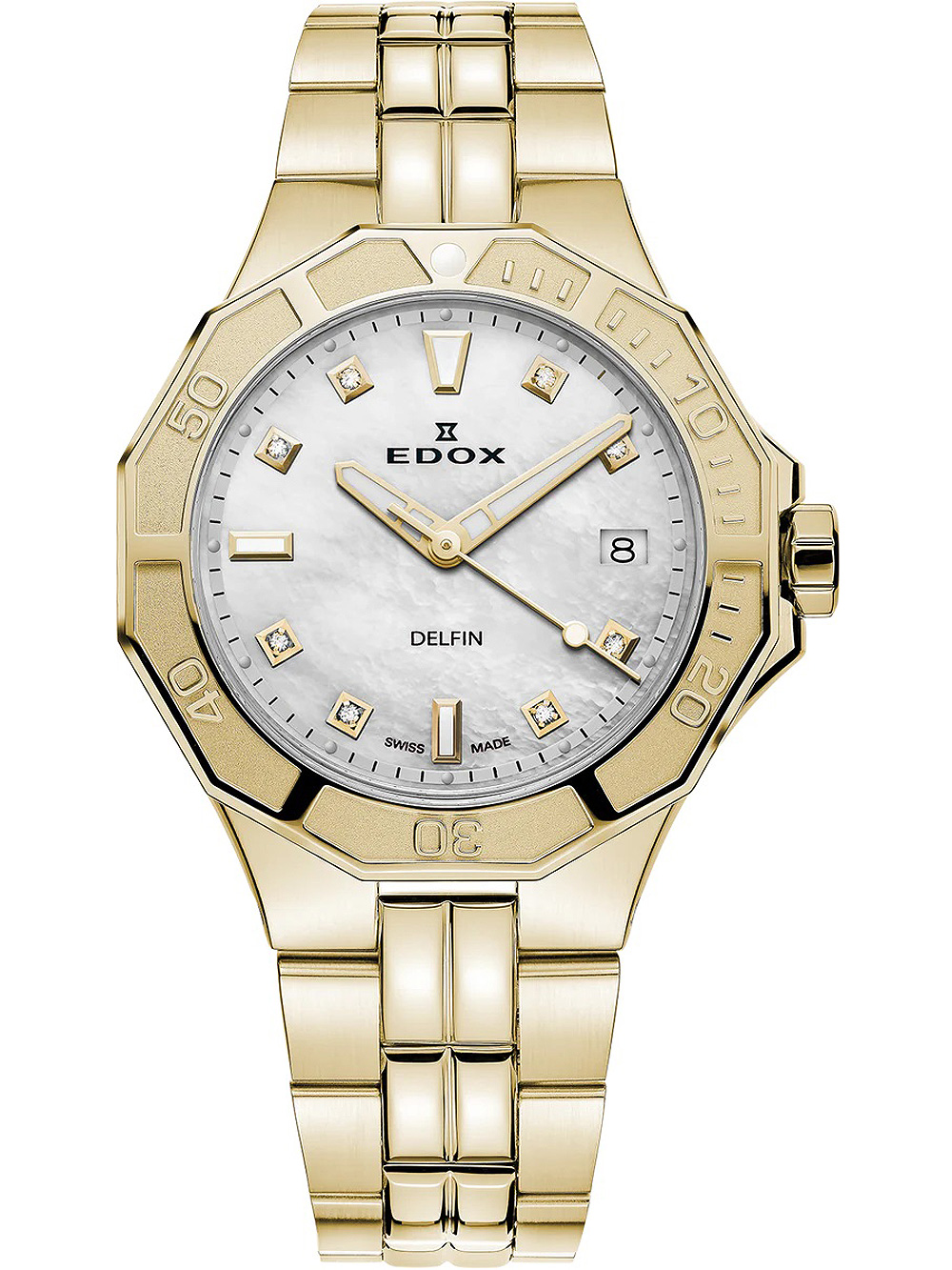 Edox 53020-37JM-NADD Delfin Diver Damenuhr 38mm 20ATM