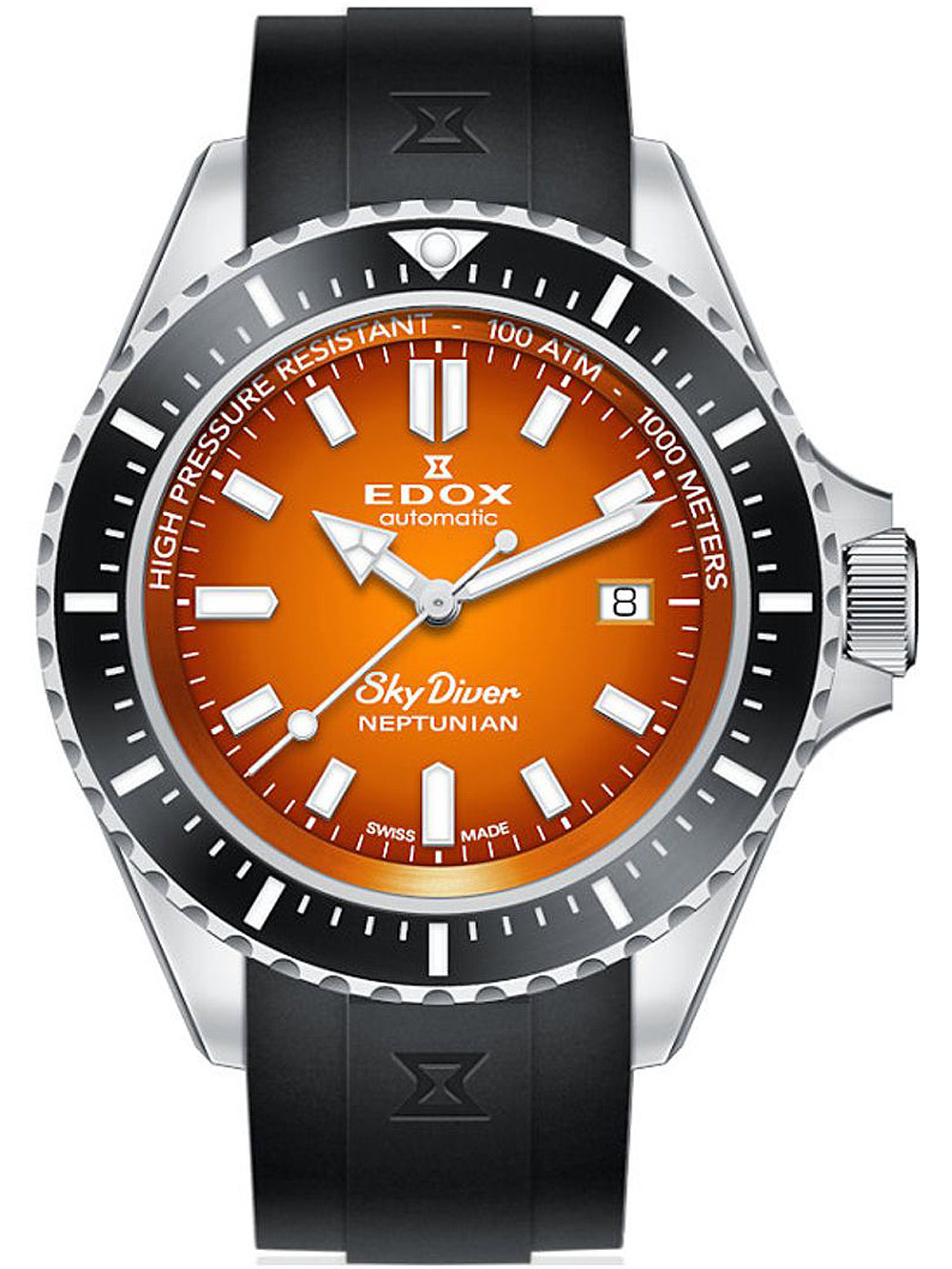 Edox 80120-3NCA-ODN Skydiver Neptunian Automatik Herrenuhr 44mm 100ATM