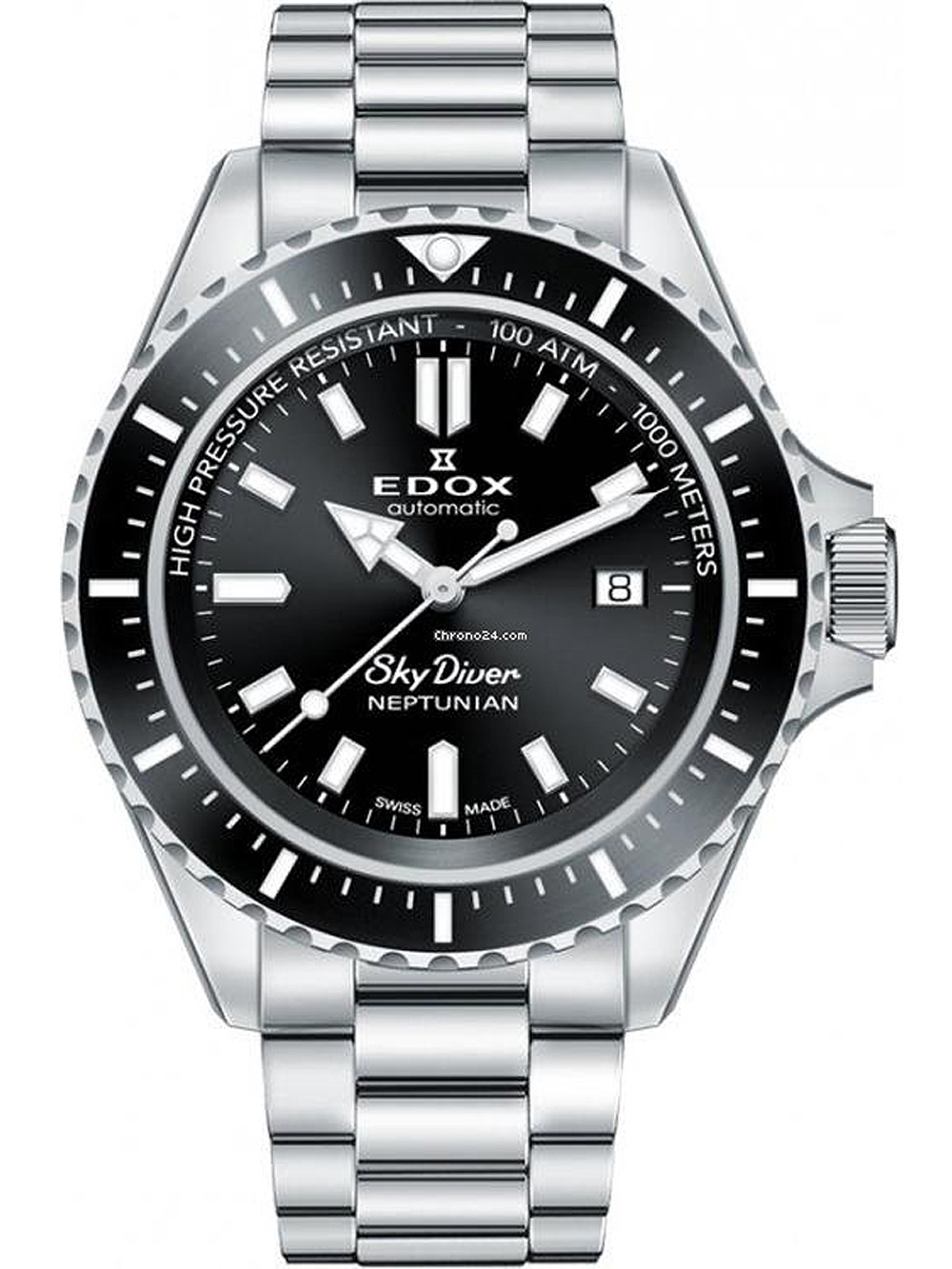 Edox 80120-3NM-NIN Skydiver Neptunian Automatik Herrenuhr 44mm 100ATM