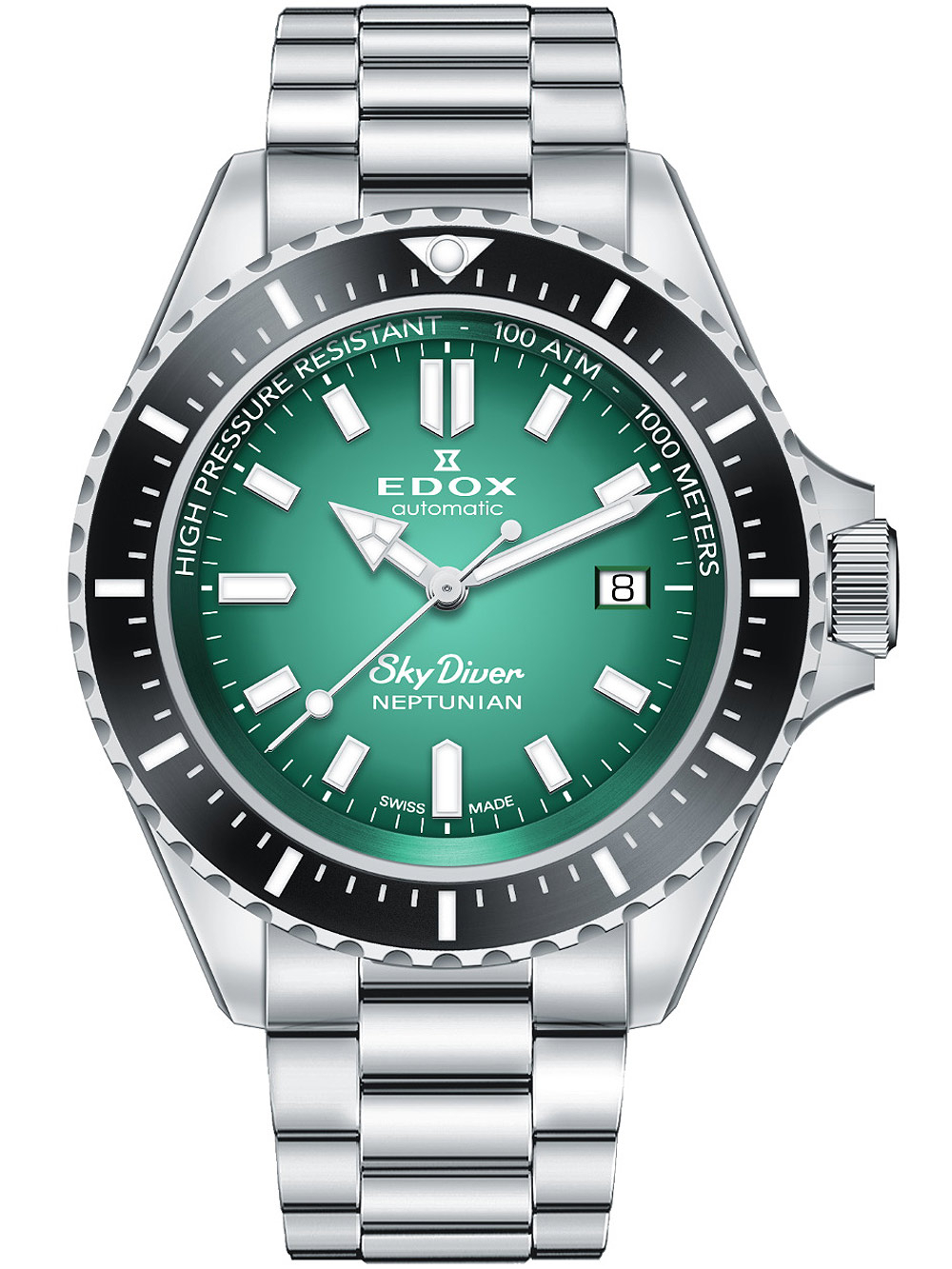 Edox 80120-3NM-VDN Skydiver Neptunian Automatik Herrenuhr 44mm 100ATM