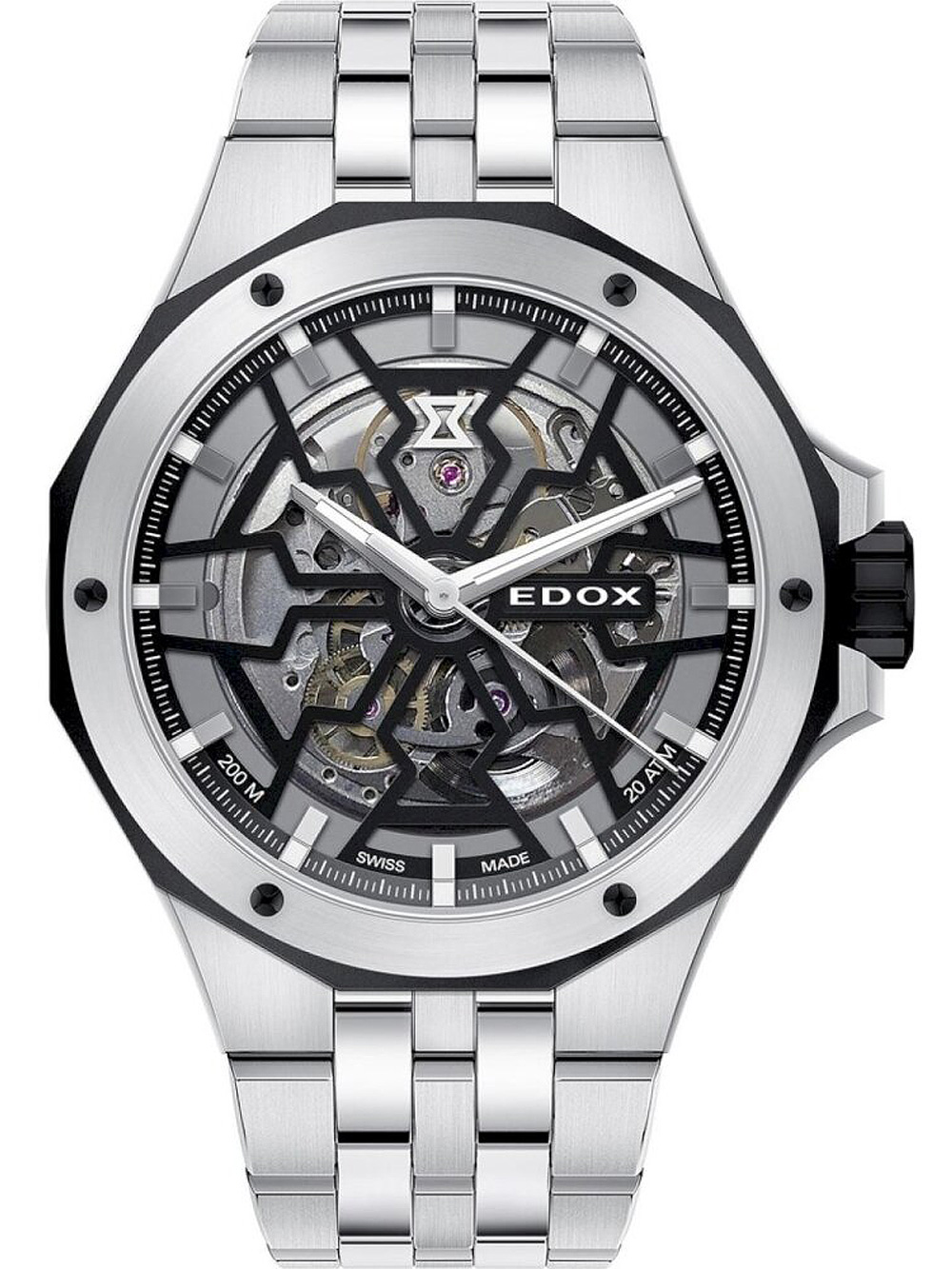 Edox 85303-3NM-NBG Delfin Mecano Automatik Herrenuhr 43mm 20ATM