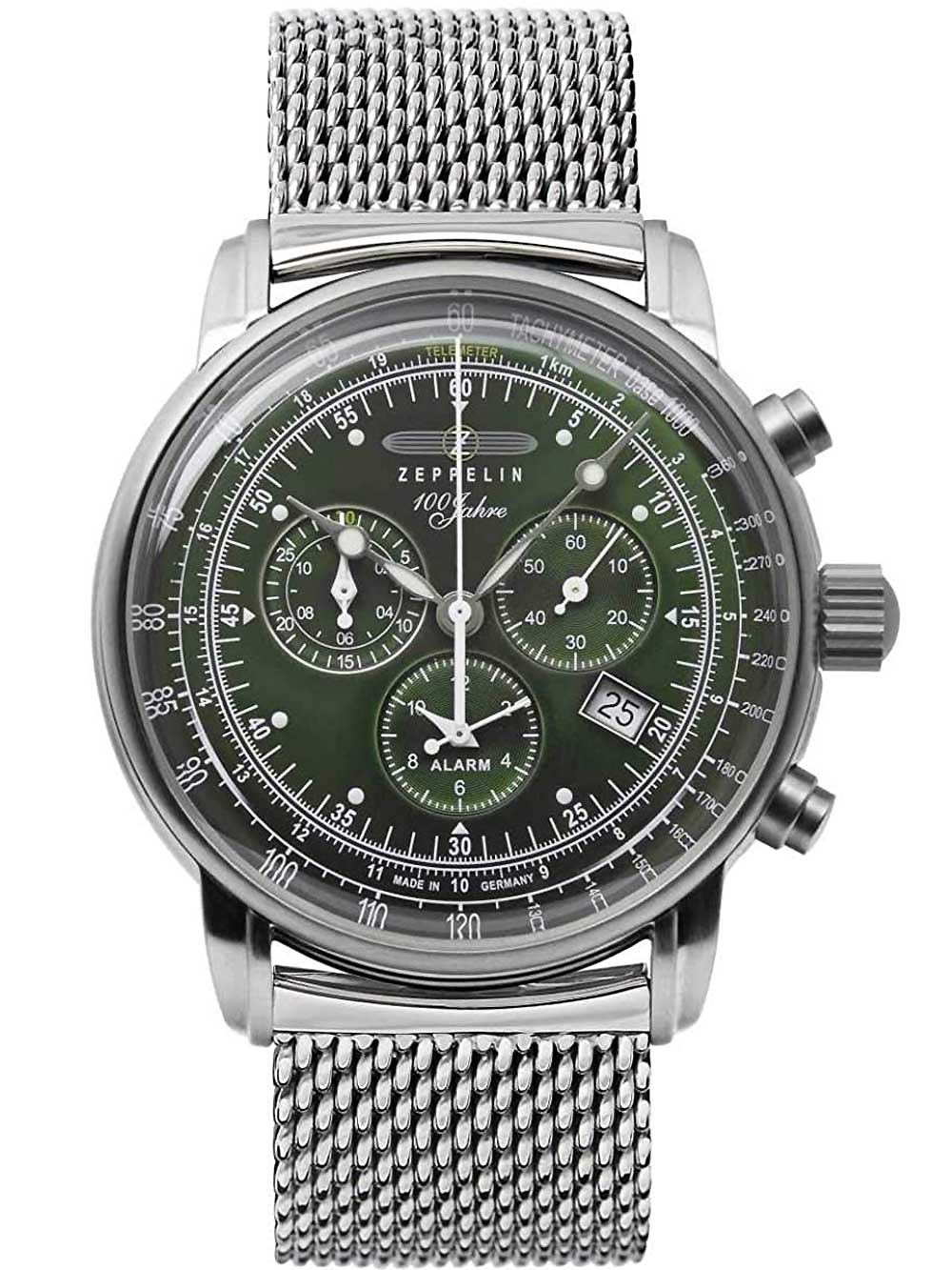 Zeppelin 8680M-4 Alarm Chronograph 100 Jahre Herrenuhr 43mm 5ATM