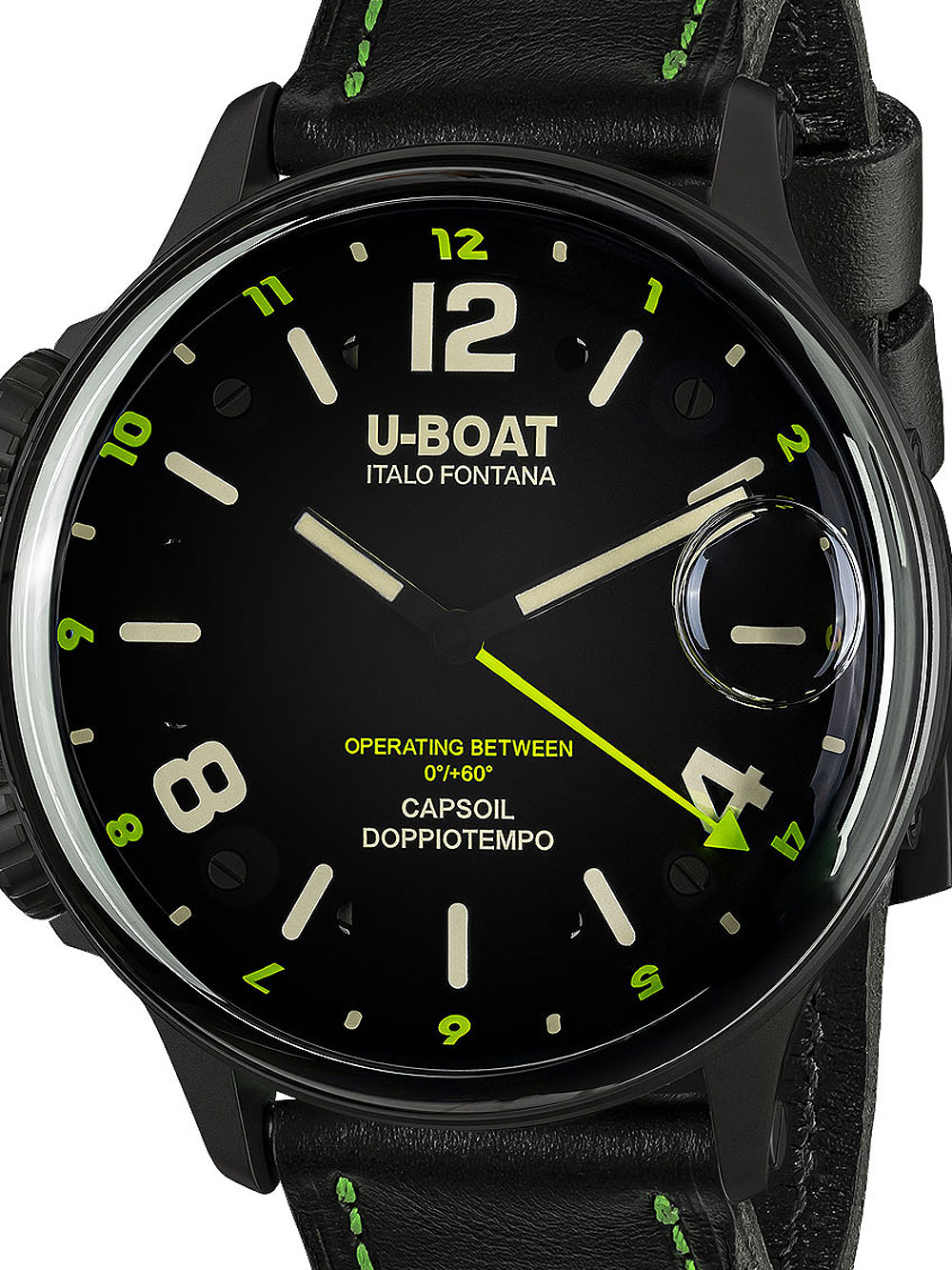 U-Boat 9675 Capsoil Doppiotempo DLC GMT Herrenuhr 55mm 10ATM