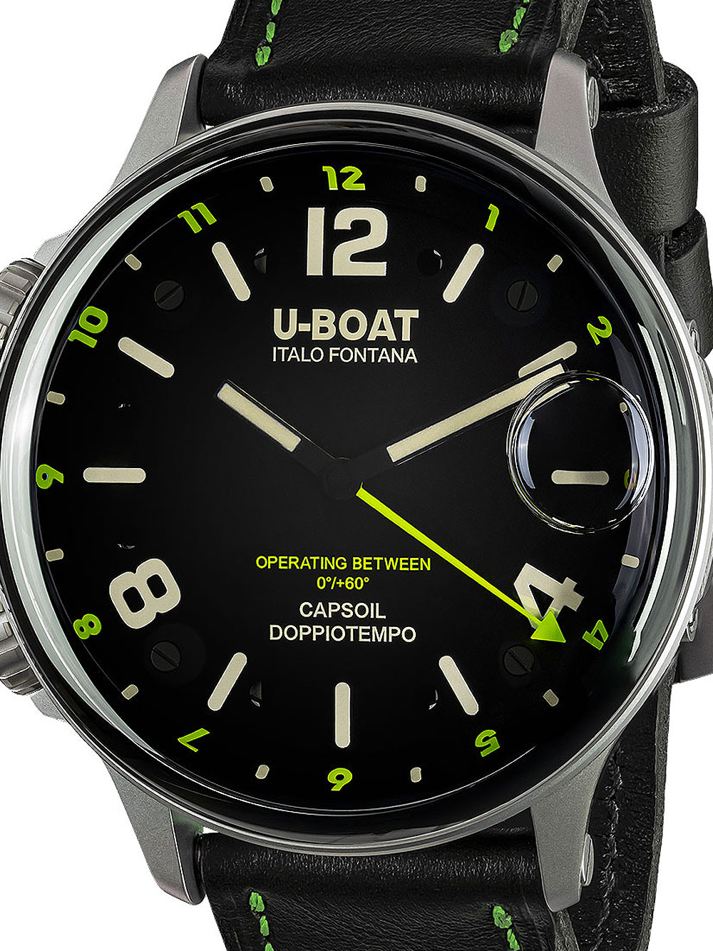 U-Boat 9676 Capsoil Doppiotempo SS GMT Herrenuhr 55mm 10ATM