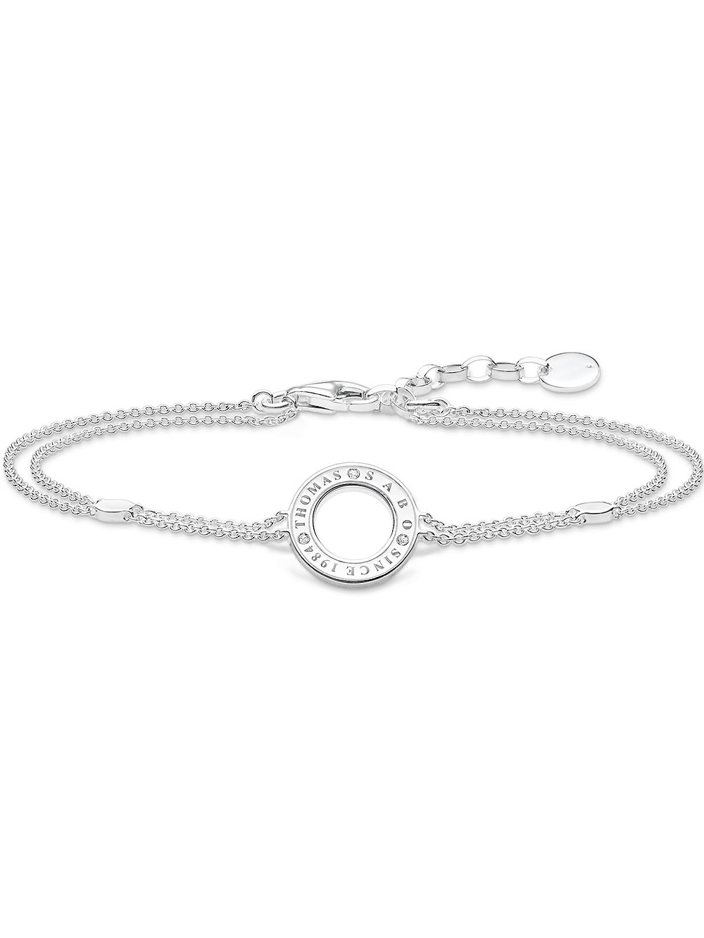 4051245455342 - Armband THOMAS SABO Kreis silber A1878-051-14-L19V Armbänder Gr 19 Silber 925 (Sterlingsilber) bunt (silberfarben weiß weiß) Damen Armbänder Silber mit Zirkonia (synth)