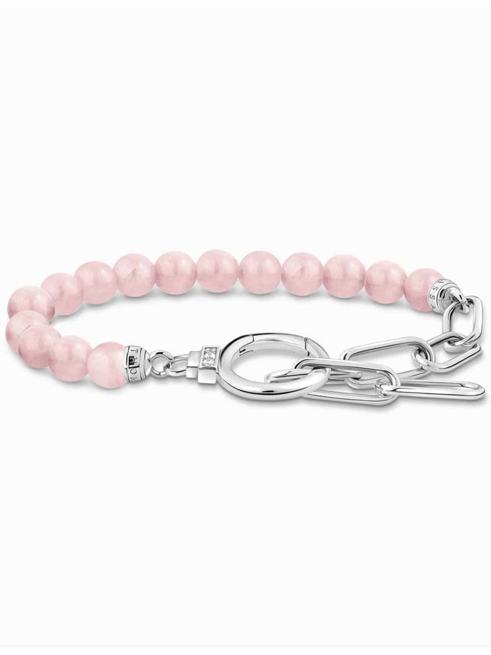 Thomas Sabo A2134-035-9-L19V Silbernes Armband mit rosa Beads