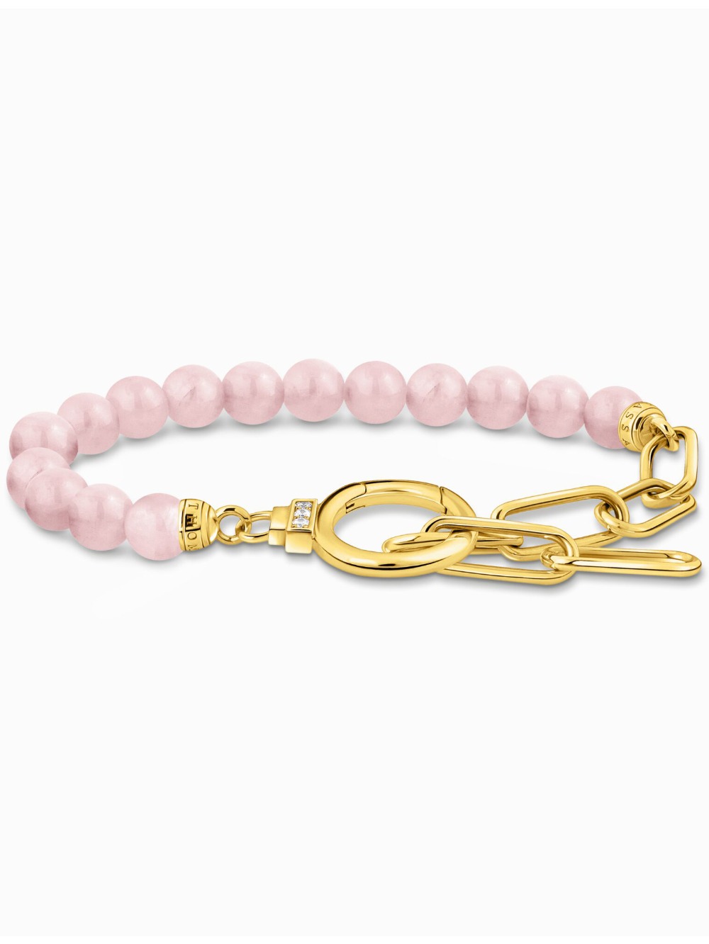 Thomas Sabo A2134-414-9-L19V Vergoldetes Armband mit rosa Beads