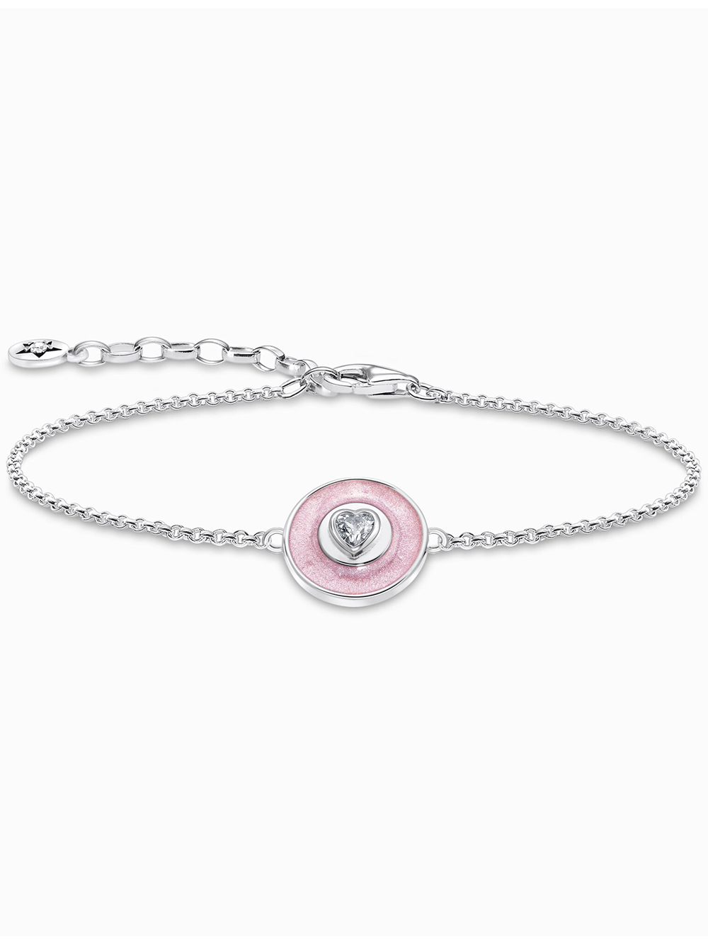 Thomas Sabo A2143-691-9-L19V Silbernes Armband mit rosa Anhänger