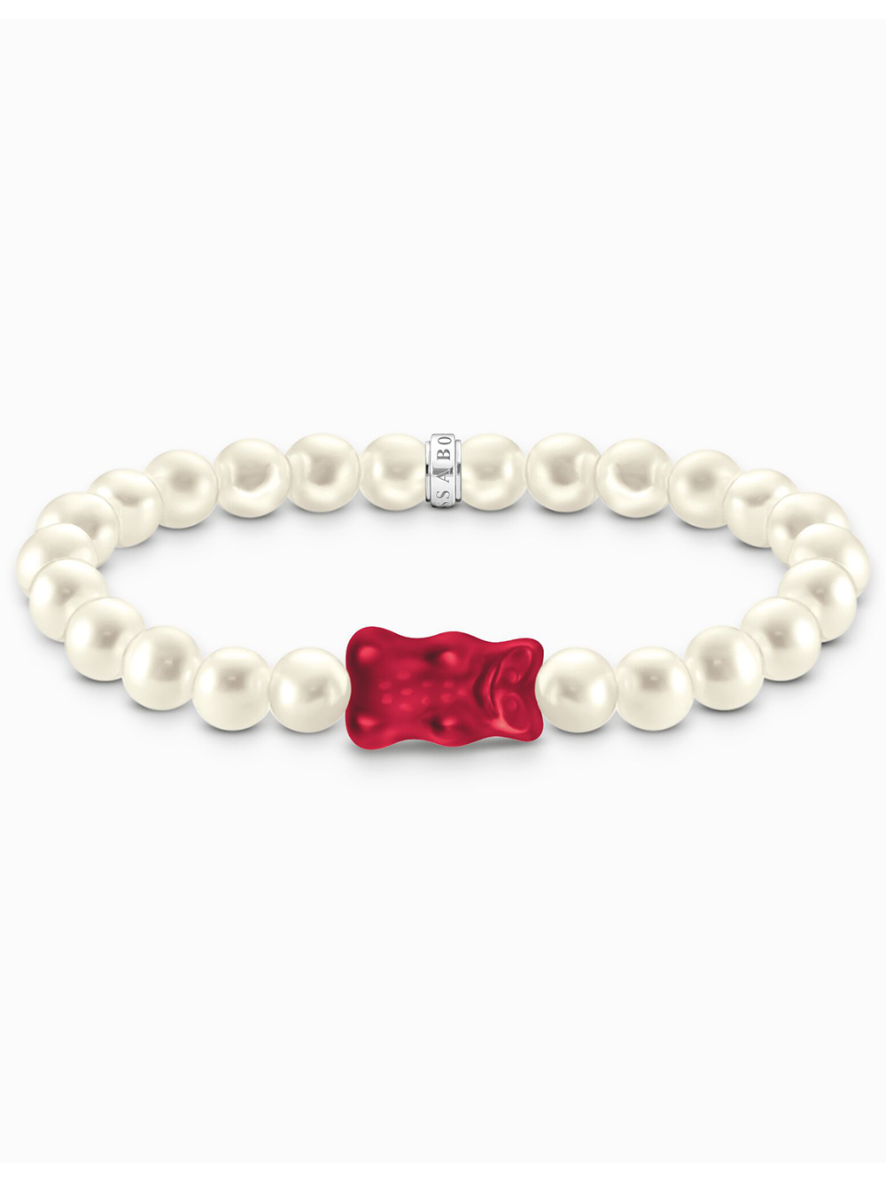 Thomas Sabo A2154-017-10-L15 Goldbären Perlenarmband rot 15 cm