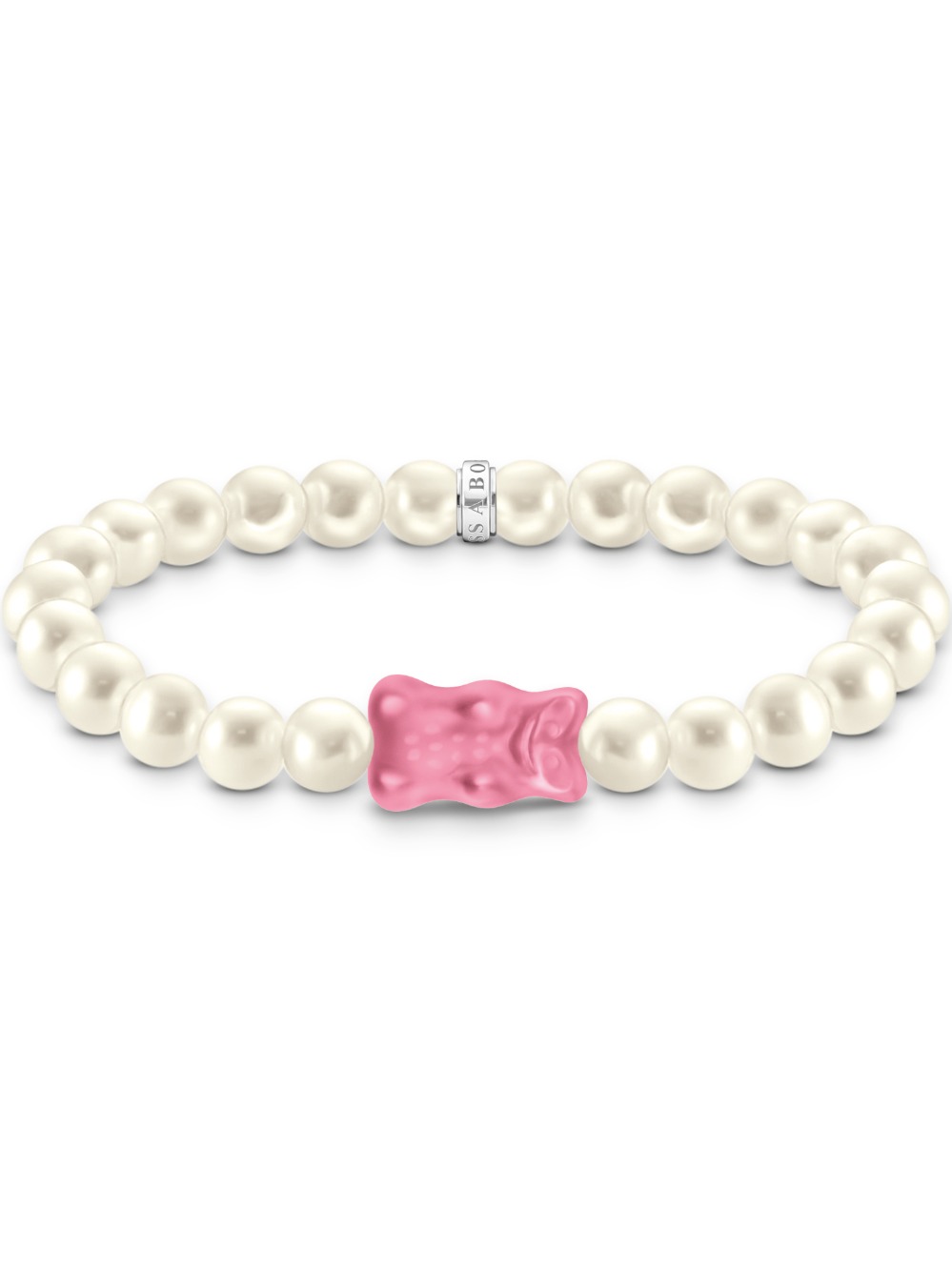 Thomas Sabo A2154-082-9-L17 Goldbären Perlenarmband pink 17 cm