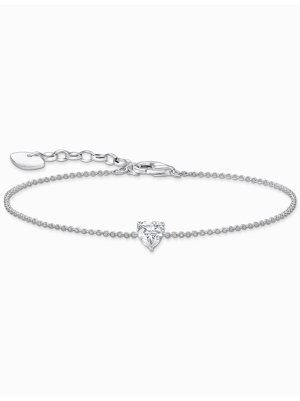 Thomas Sabo A2157-051-14-L19V Silbernes Armband m. weißem Zirkonia Herz