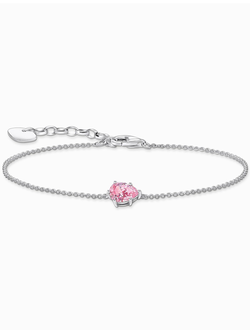 Thomas Sabo A2159-051-9-L19V Silbernes Armband m. pinkfarbenem Zirkonia Tropfen