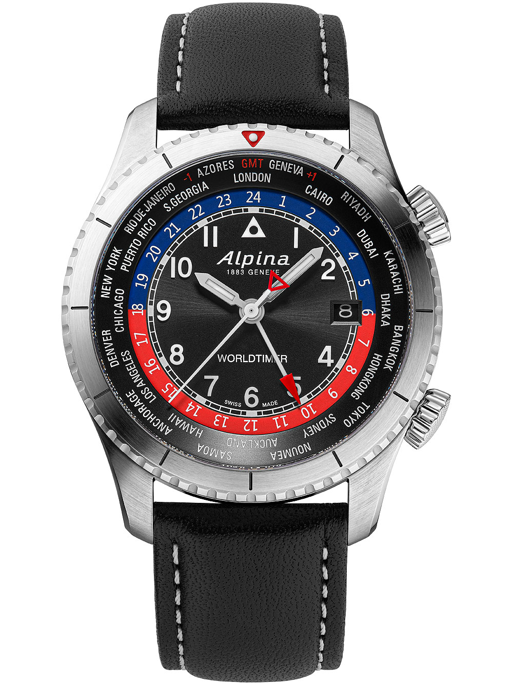 Alpina AL-255BRB4S26 Startimer Pilot Worldtimer Herrenuhr 41mm