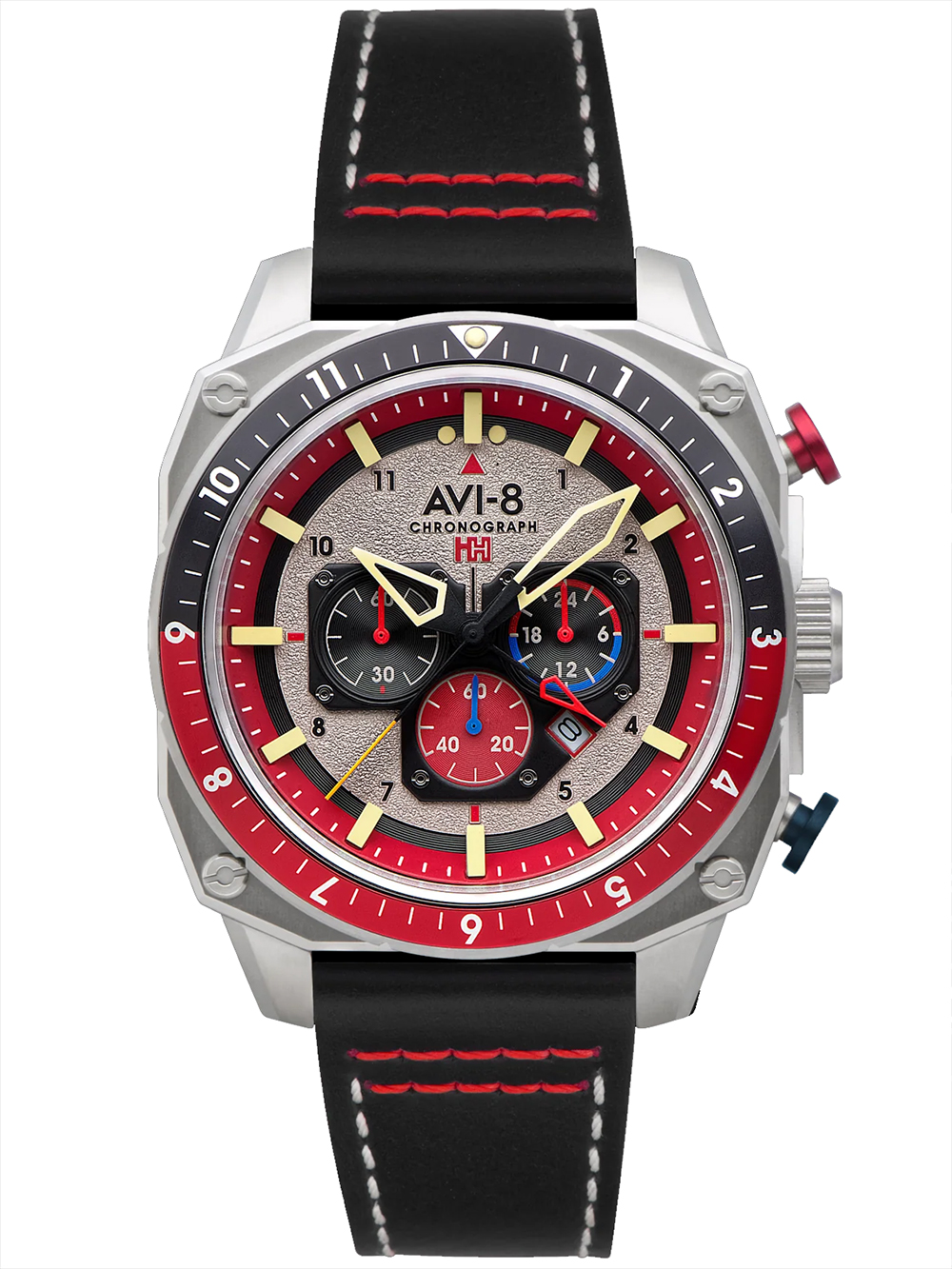 AVI-8 AV-4100-03 Herrenuhr Hawker Hunter Dual Time Chronograph 43mm 5ATM