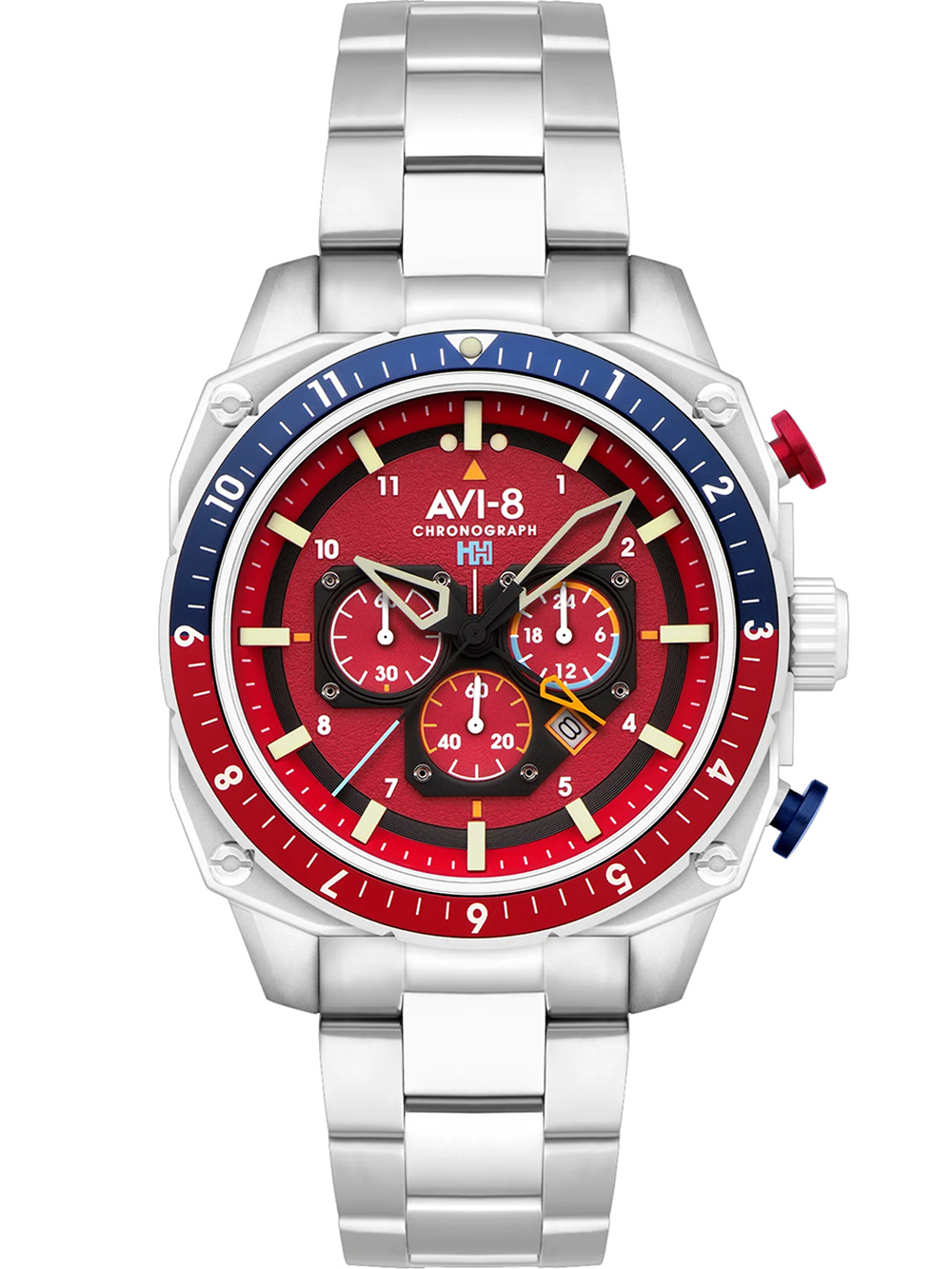 AVI-8 AV-4100-22 Herrenuhr Hawker Hunter Dual Time Chronograph 43mm 5ATM