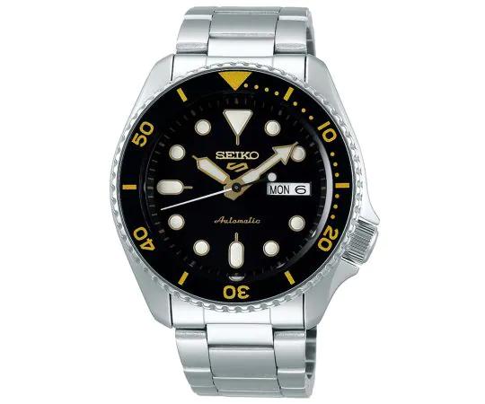 Black seiko 5 sports sale