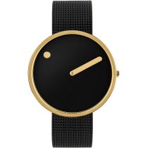 PICTO 43387-1020 Unisex Uhr Uhr Black and Gold 40mm 5ATM