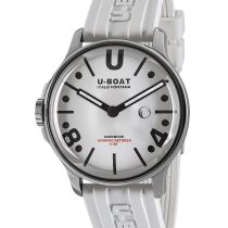 U-Boat 9542/A Darkmoon White SS Herrenuhr 44mm 5ATM