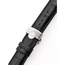 Uhrenarmband 22 mm schwarz silberne Faltschließe