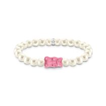 Thomas Sabo A2154-082-9-L15 Goldbären Perlenarmband pink 15 cm