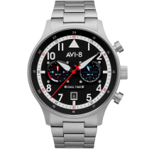 AVI-8 AV-4088-11 Carey Dual Time Herrenuhr 44mm 5ATM