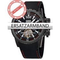 Perigaum Ersatzband Silikon P-1108-IB schwarz-rot schwarze Schliesse