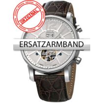 Perigaum Ersatzband Leder P-1111 braun silberne Schliesse 24 mm