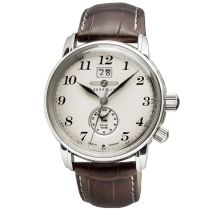 Zeppelin LZ127 7644-5 Herrenuhr Dual-Time braun silber 42 mm 