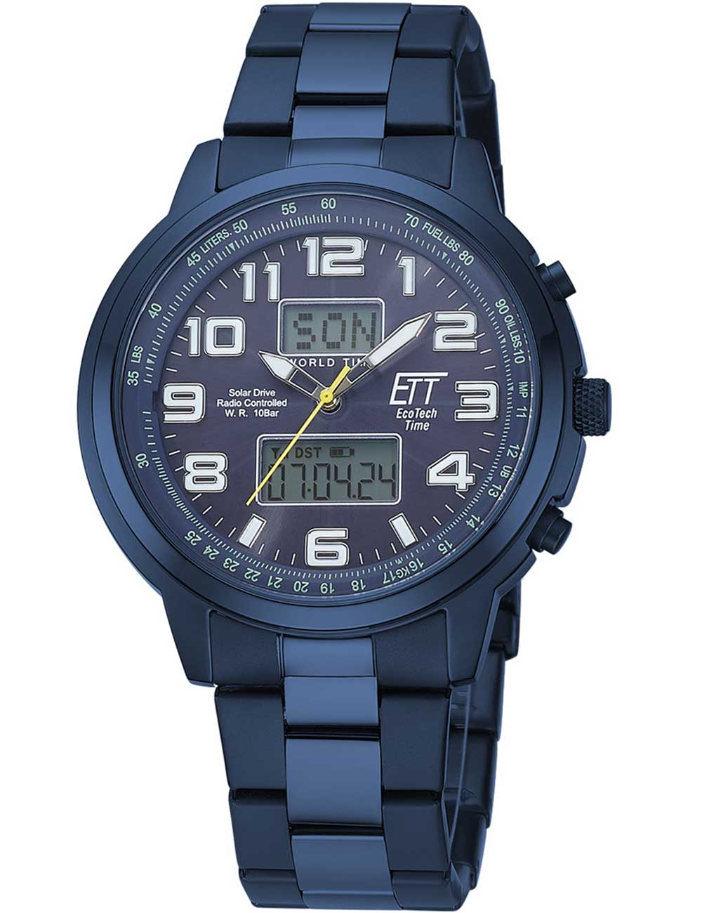 4260503038672 - Funkchronograph Hunter EGS-11445-32M Armbanduhren blau Herren Solaruhren Armbanduhr Herrenuhr Stoppfunktion Datum Solar