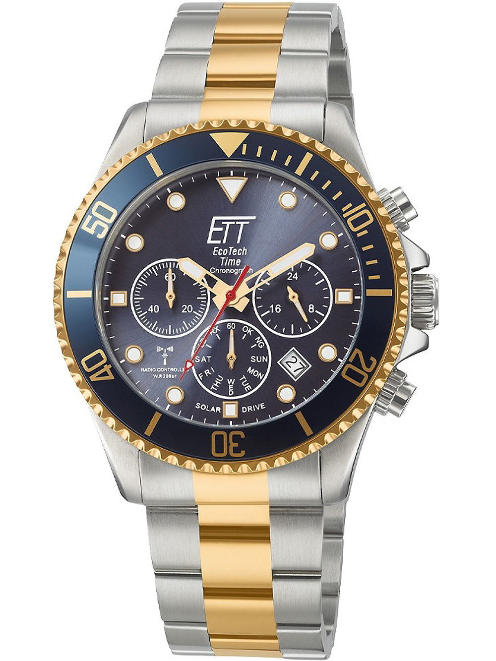 ETT EGS-11609-35M Professional Solar Funk Chronograph Herrenuhr 44mm 20ATM