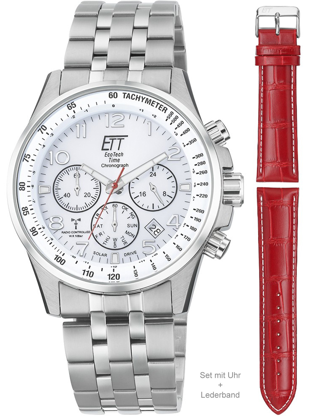 ETT EGS-11612-42MS Professional Solar Funk Chronograph Herrenuhr 43mm 10ATM