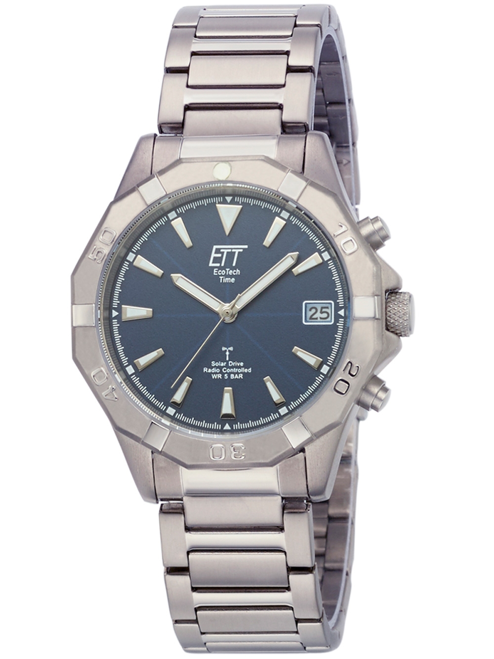 4260503032717 - Funkuhr Alaska EGT-11356-20M Armbanduhren silberfarben (titansilberfarben) Herren Solaruhren Armbanduhr Herrenuhr Datum Solar