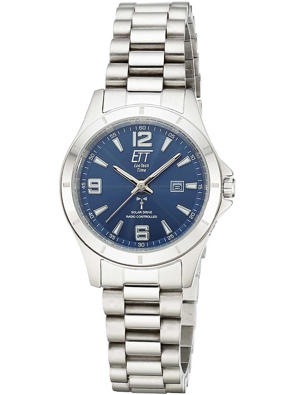 4260736034526 - Funkuhr Goby Lady Armbanduhren silberfarben blau Damen Armbanduhr Solar Damenuhr Edelstahlarmband analog