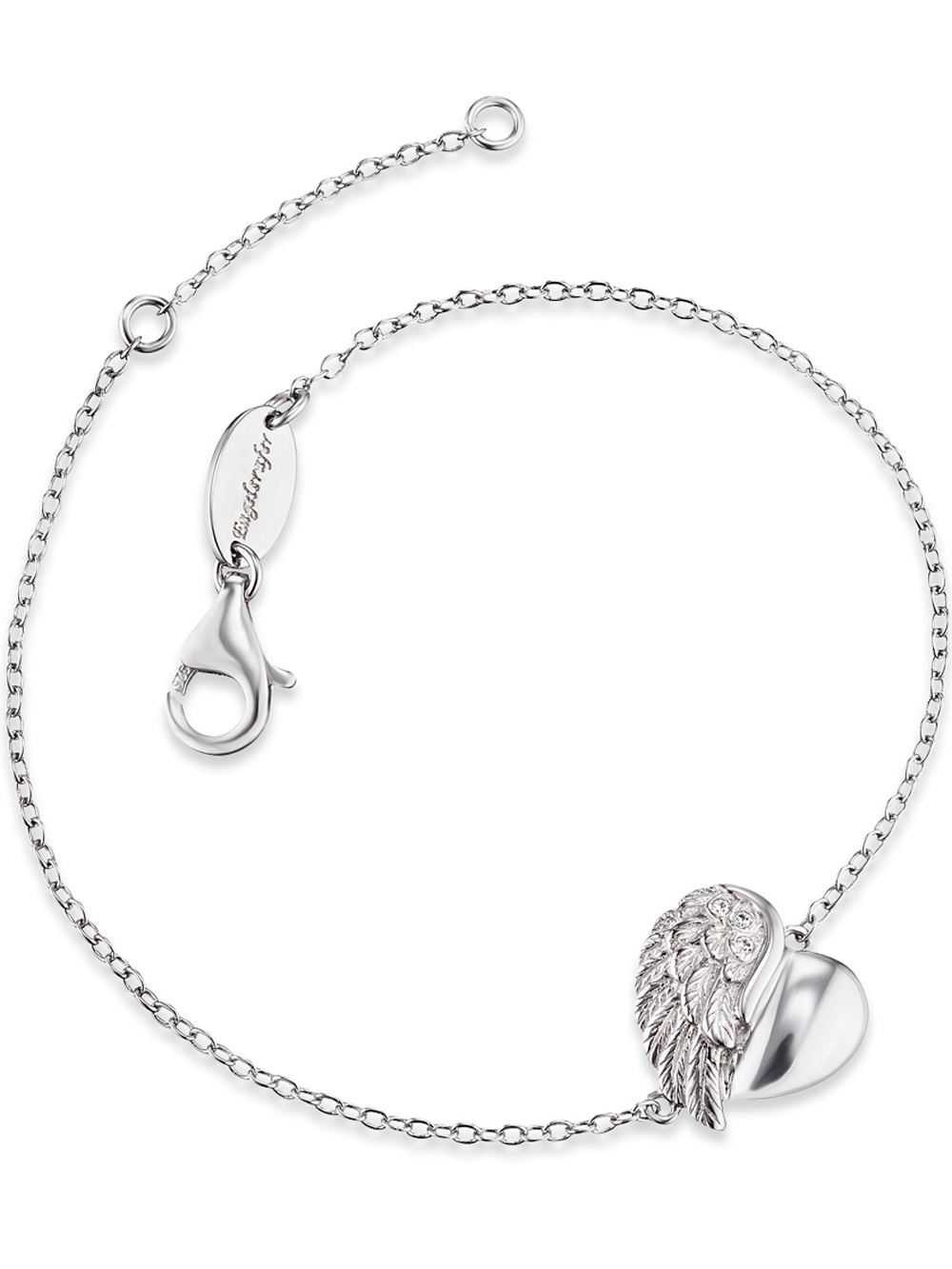 4260463194654 - Silberarmband ENGELSRUFER Little magic ARMBAND HERZFLÜGEL SILBER RHODINIERT ERB-LILHEARTWING-S Armbänder Gr Silber 925 (Sterlingsilber) silberfarben (silber 925 weiß) Damen Armbänder Silber mit Zirkonia (synth)