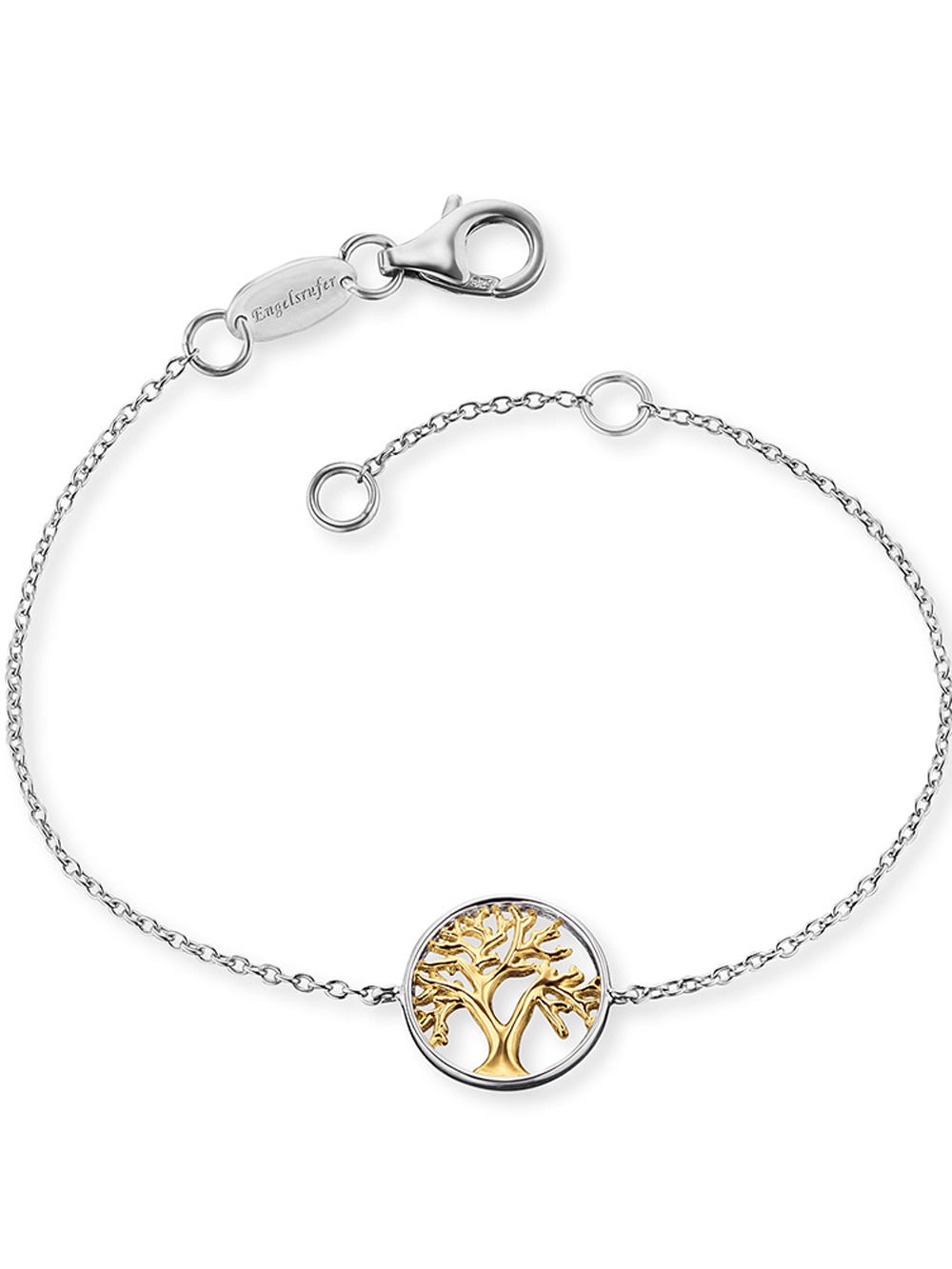 4260756386292 - Armband ENGELSRUFER Lebensbaum Bicolor ERB-LILTREE-BIG Armbänder Gr Silber 925 (Sterlingsilber) goldfarben (silberfarben gelbgoldfarben) Damen Trachtenmode