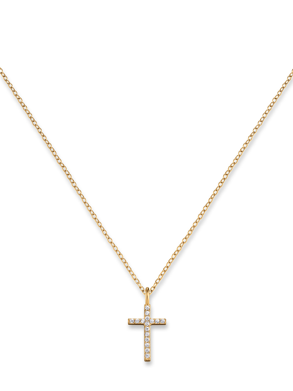 4260645861831 - Kette mit Anhänger ENGELSRUFER Kreuz ERN-LILCROSS-ZI-G Halsketten Gr Silber 925 (Sterlingsilber) Länge 42 cm Breite 12 mm goldfarben (gelbgoldfarben kristallweiß) Damen Ketten mit Anhänger Zirkonia (synth)